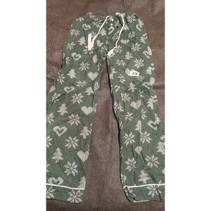 Live Life Cozy Womens Pajama Pants XS Extra Small Green PJ Bottoms Sleepwear